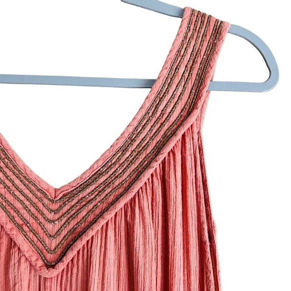 Free People | Dreams Of Bali Gauzy Maxi Dress Peach size Medium - Picture 8 of 16